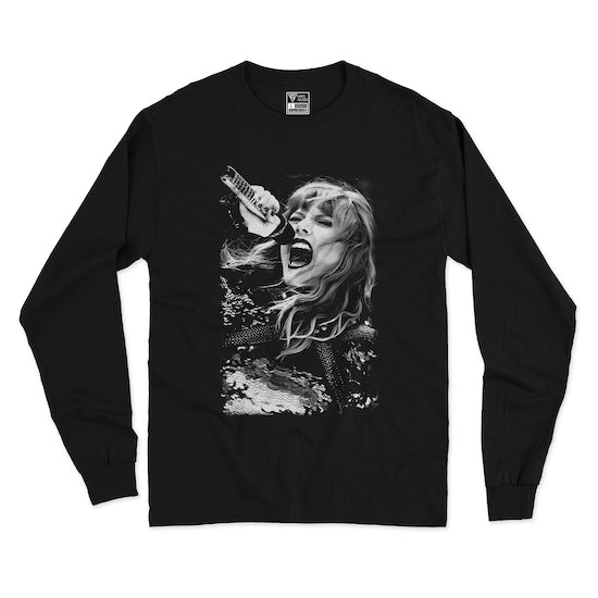Polera Taylor Swift Voz en Blanco y Negro - Hipgnosis