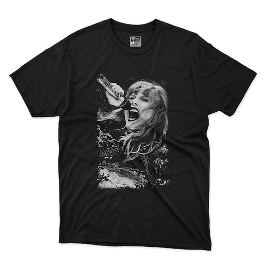 Polera Taylor Swift Voz en Blanco y Negro - Hipgnosis