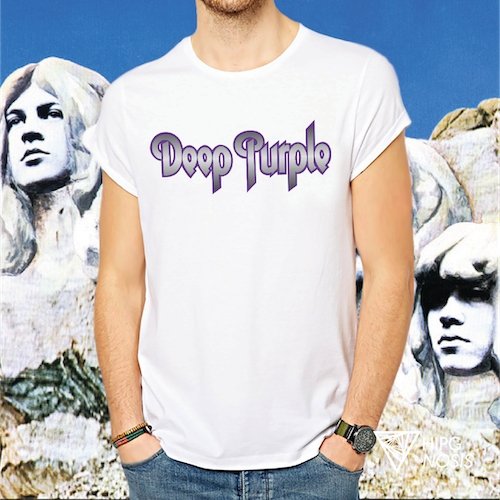 Deep purple polera blanca hombre 02